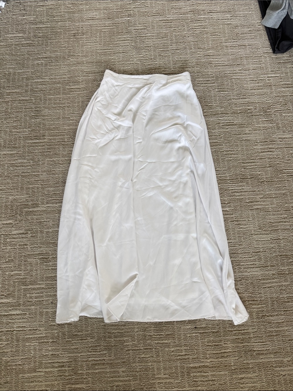 White Maxi Skirt with Smooth Draping - Women's Flowing Silhouette